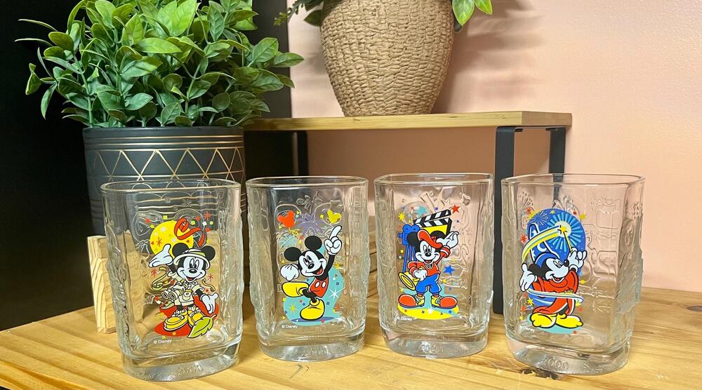 Vintage 2000 McDonald's Walt Disney World Millennium Celebration Glasses Set